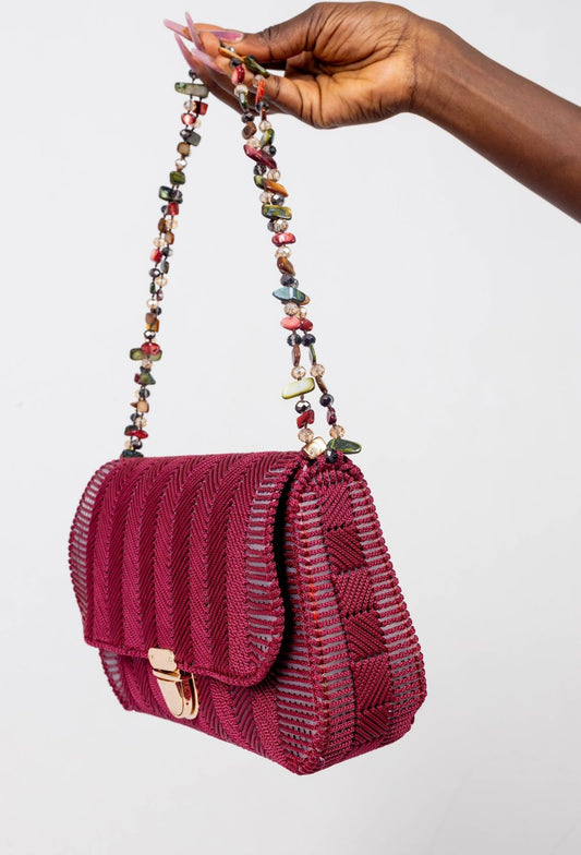Roro Atelier Berry Chevron Bag