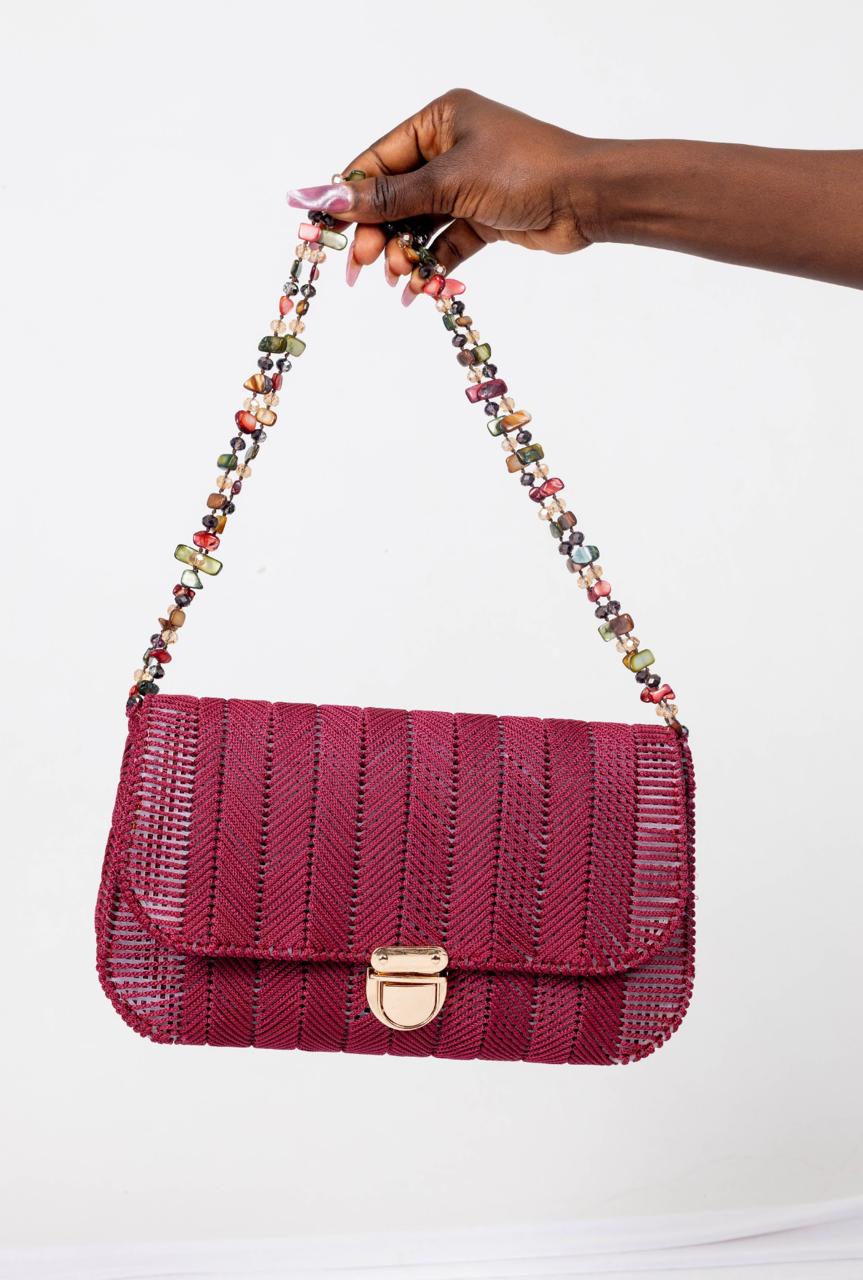 Roro Atelier Berry Chevron Bag