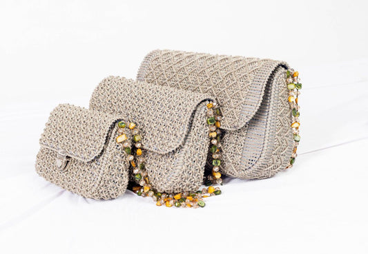 Roro Atelier Glitter Grey Mesh Trio Set